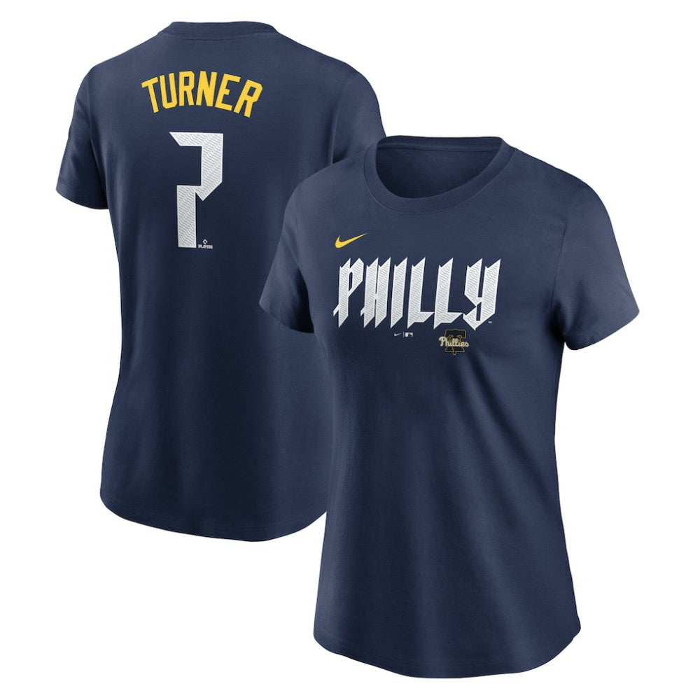 Trea Turner Philadelphia Phillies Nike Women's 2024 City Connect Fuse Player Name & Number T-Shirt Clearance