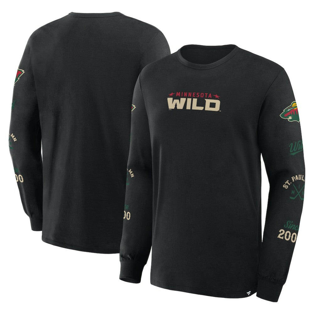 Minnesota Wild - Fanatics Boxed In Legacy Long Sleeve T-Shirt Black