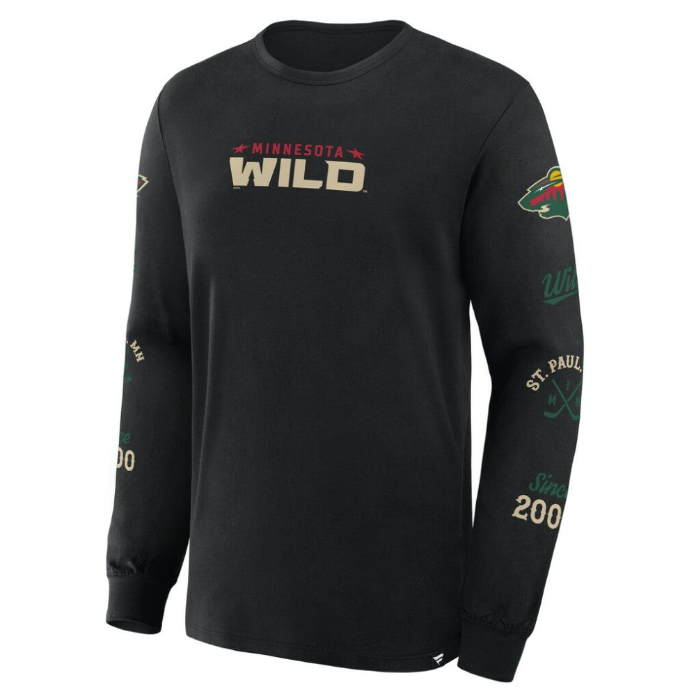 Minnesota Wild - Fanatics Boxed In Legacy Long Sleeve T-Shirt Black