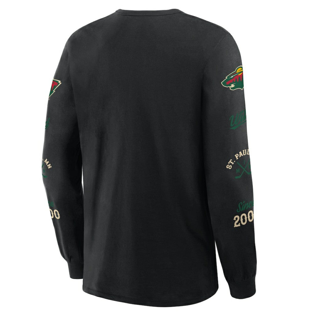 Minnesota Wild - Fanatics Boxed In Legacy Long Sleeve T-Shirt Black