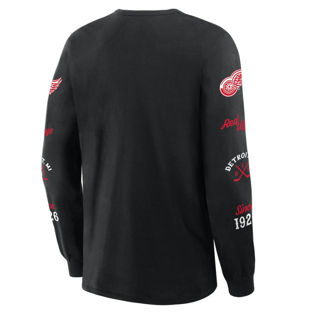 Detroit Red Wings - Fanatics Boxed In Legacy Long Sleeve T-Shirt Black