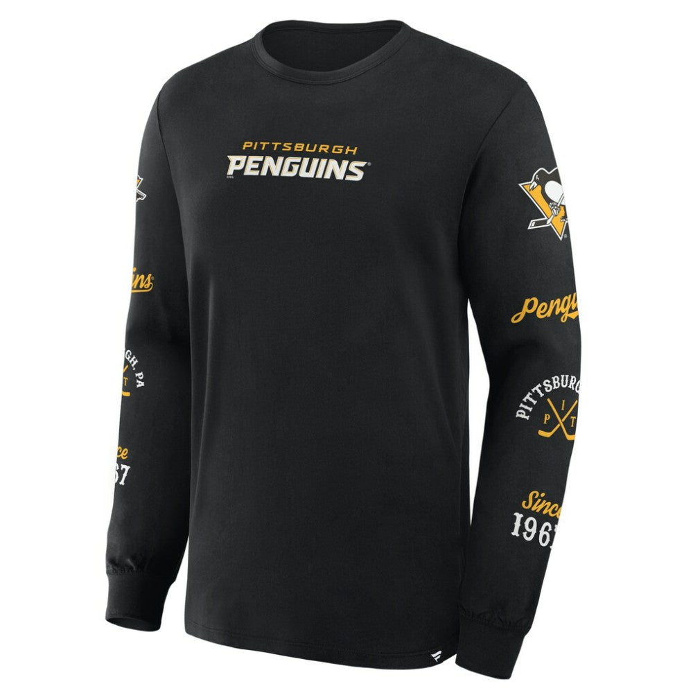 Pittsburgh Penguins Fanatics Boxed In Legacy Long Sleeve T-Shirt Black