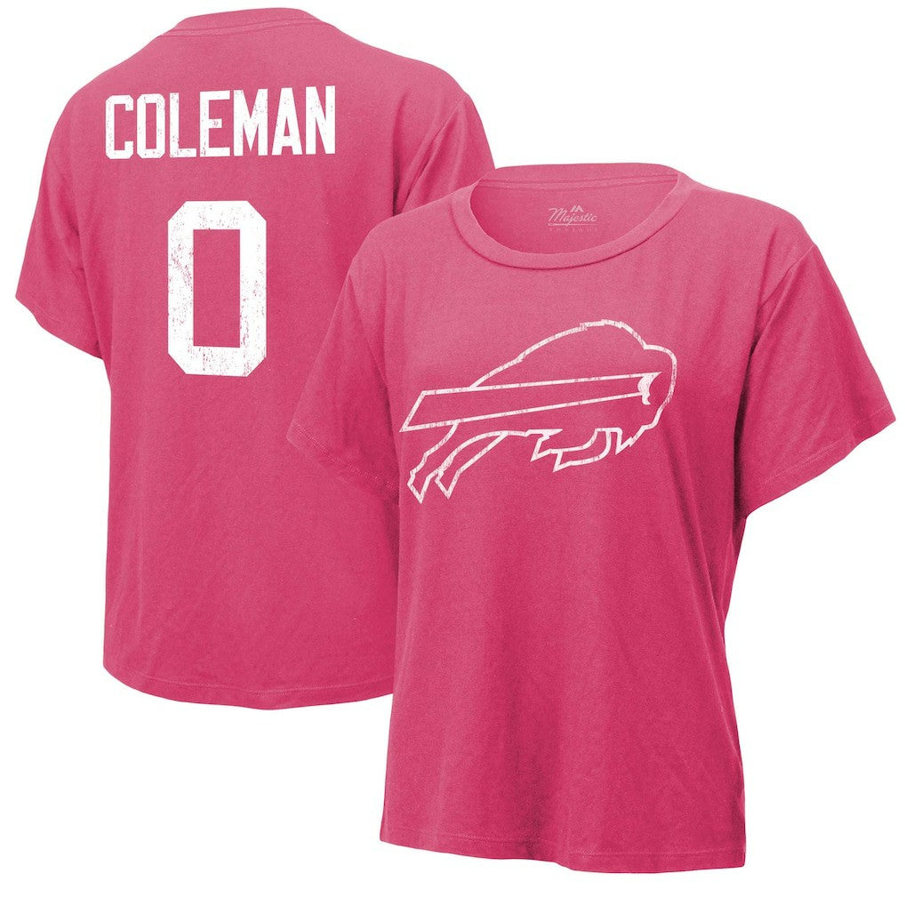 Keon Coleman Buffalo Bills Majestic Threads Women's Name & Number T-Shirt Pink - NFL