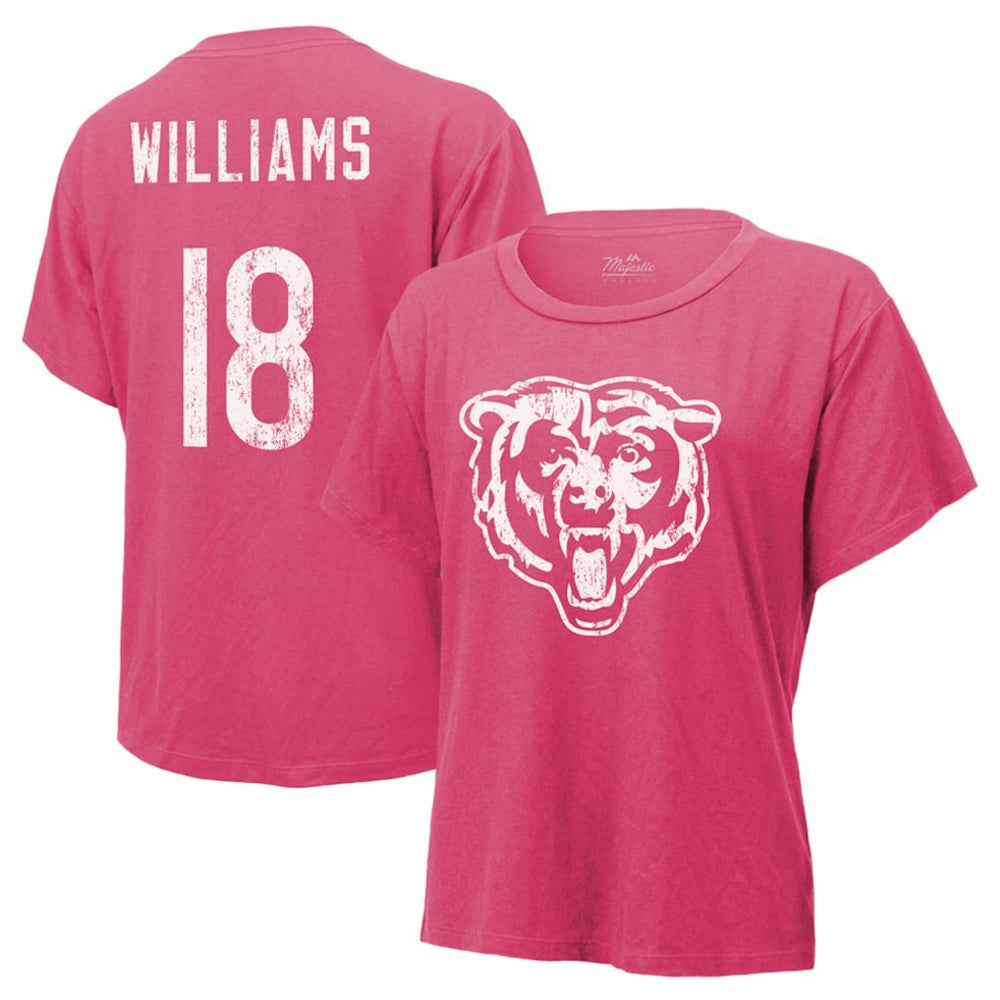 Caleb Williams Chicago Bears Majestic Threads Women's Name & Number T-Shirt Pink - NFL