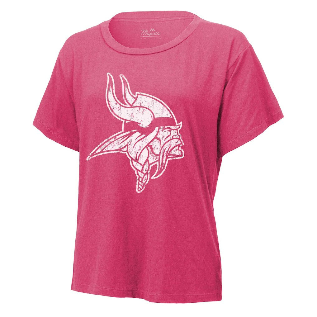 J.J. McCarthy Minnesota Vikings Majestic Threads Women's Name & Number T-Shirt Pink - NFL