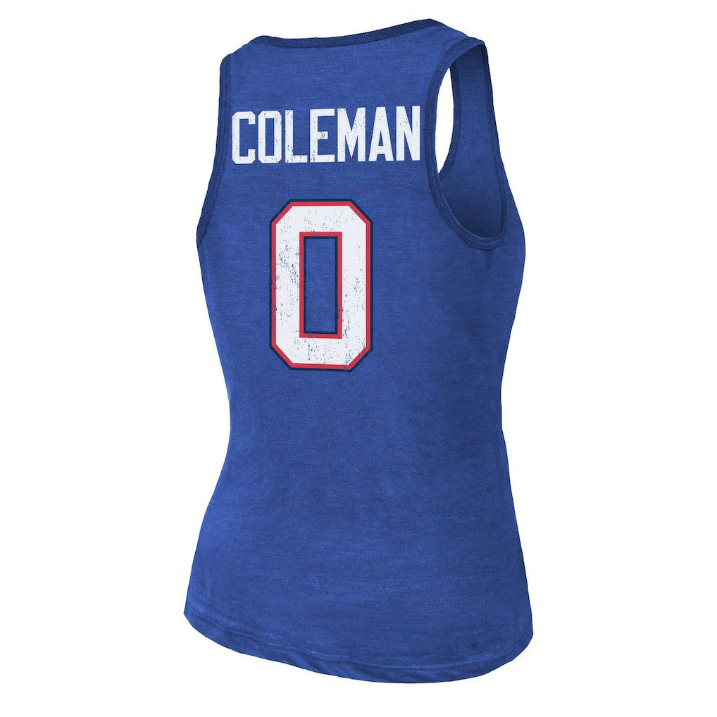 Keon Coleman Buffalo Bills Majestic Threads Women's Name & Number Tri-Blend Scoop Neck Tank Top Royal - NFL