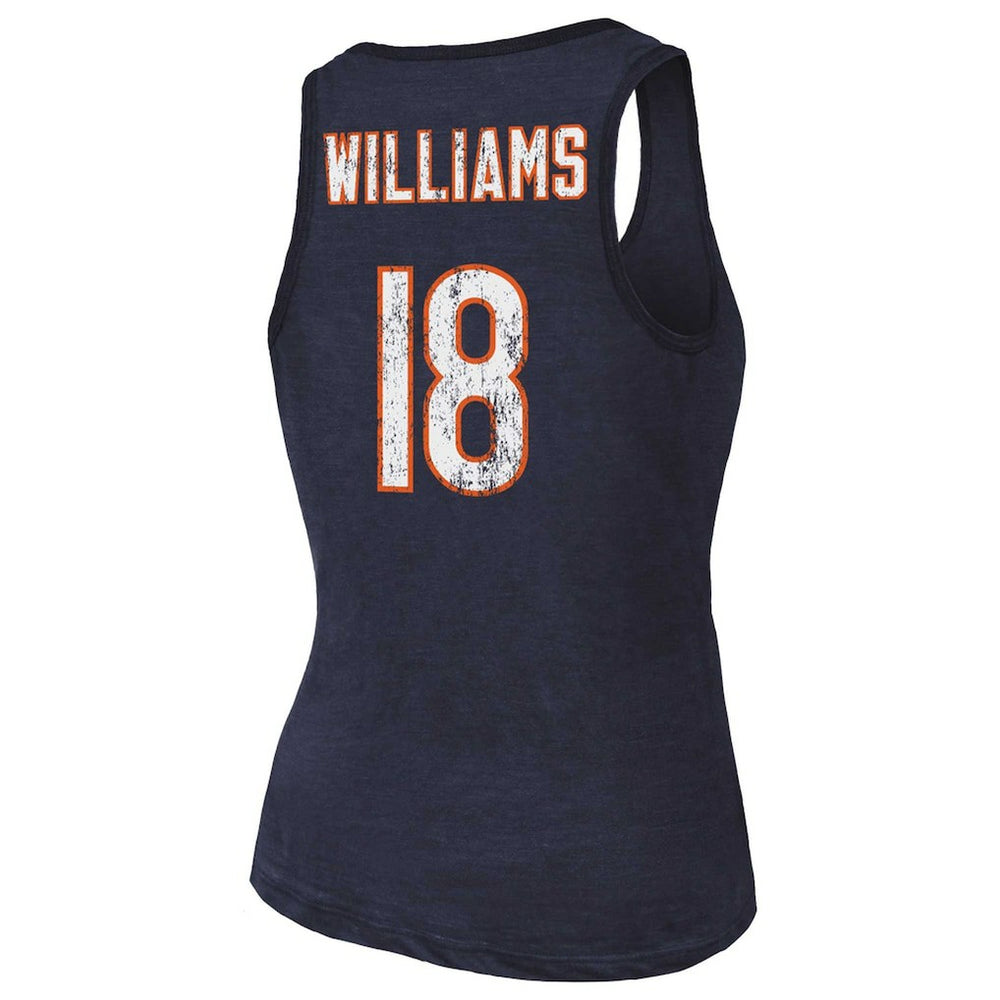 Caleb Williams Chicago Bears Majestic Threads Women's Name & Number Tri-Blend Scoop Neck Tank Top Navy - NFL
