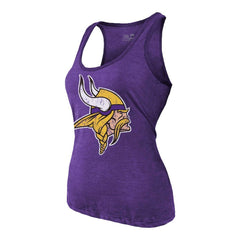 J.J. McCarthy Minnesota Vikings Majestic Threads Women's Name & Number Tri-Blend Scoop Neck Tank Top Purple - NFL