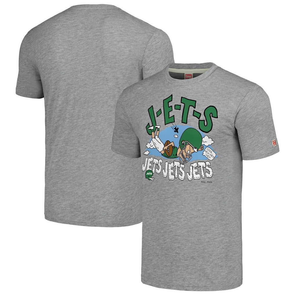New York Jets NFL x Homage x Beavis and Butt-Head Unisex Tri-Blend T-Shirt – Gray - NFL