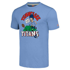 Tennessee Titans NFL x Homage x Beavis and Butt-Head Unisex Tri-Blend T-Shirt – Light Blue - NFL