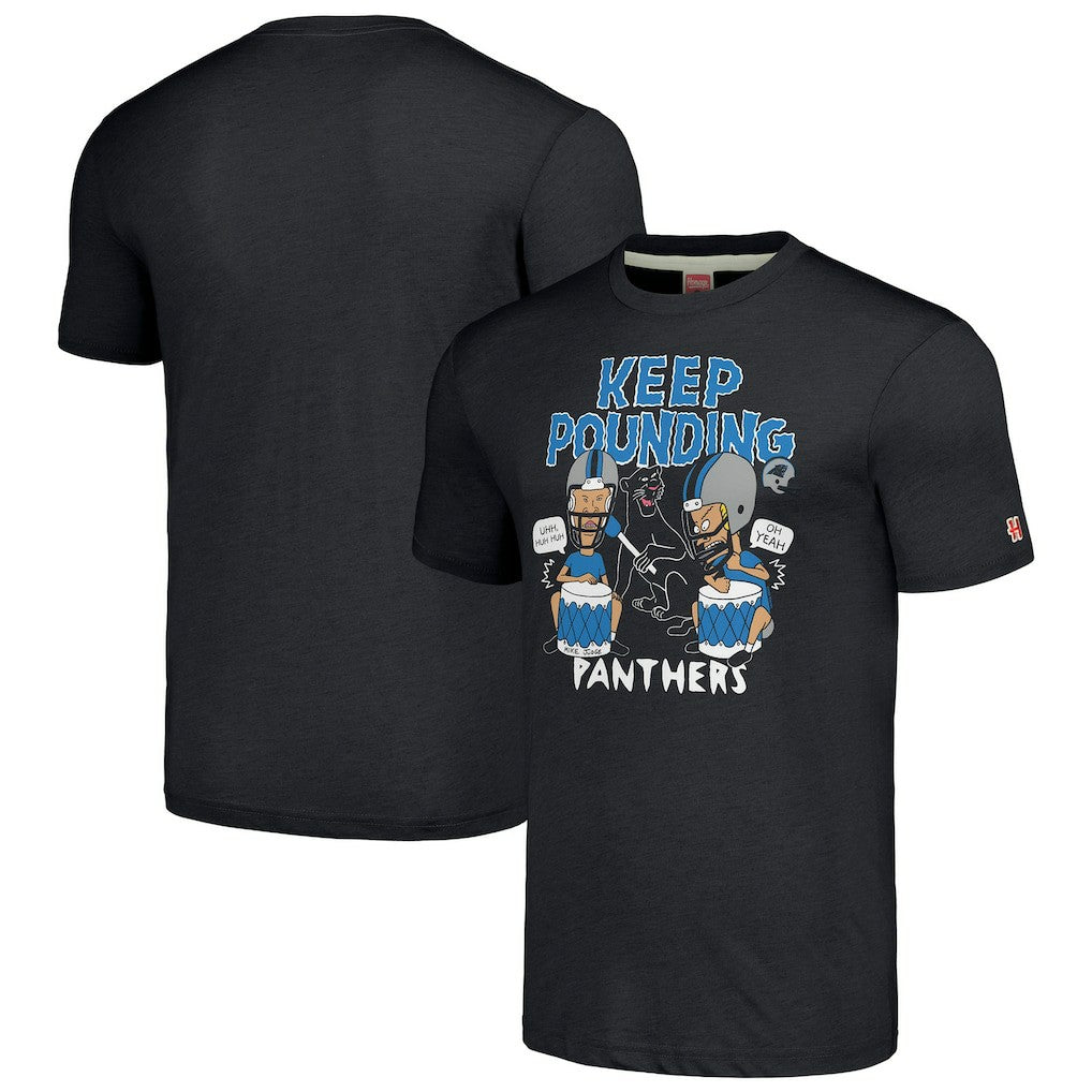 Carolina Panthers NFL x Homage x Beavis and Butt-Head Unisex Tri-Blend T-Shirt – Charcoal - NFL