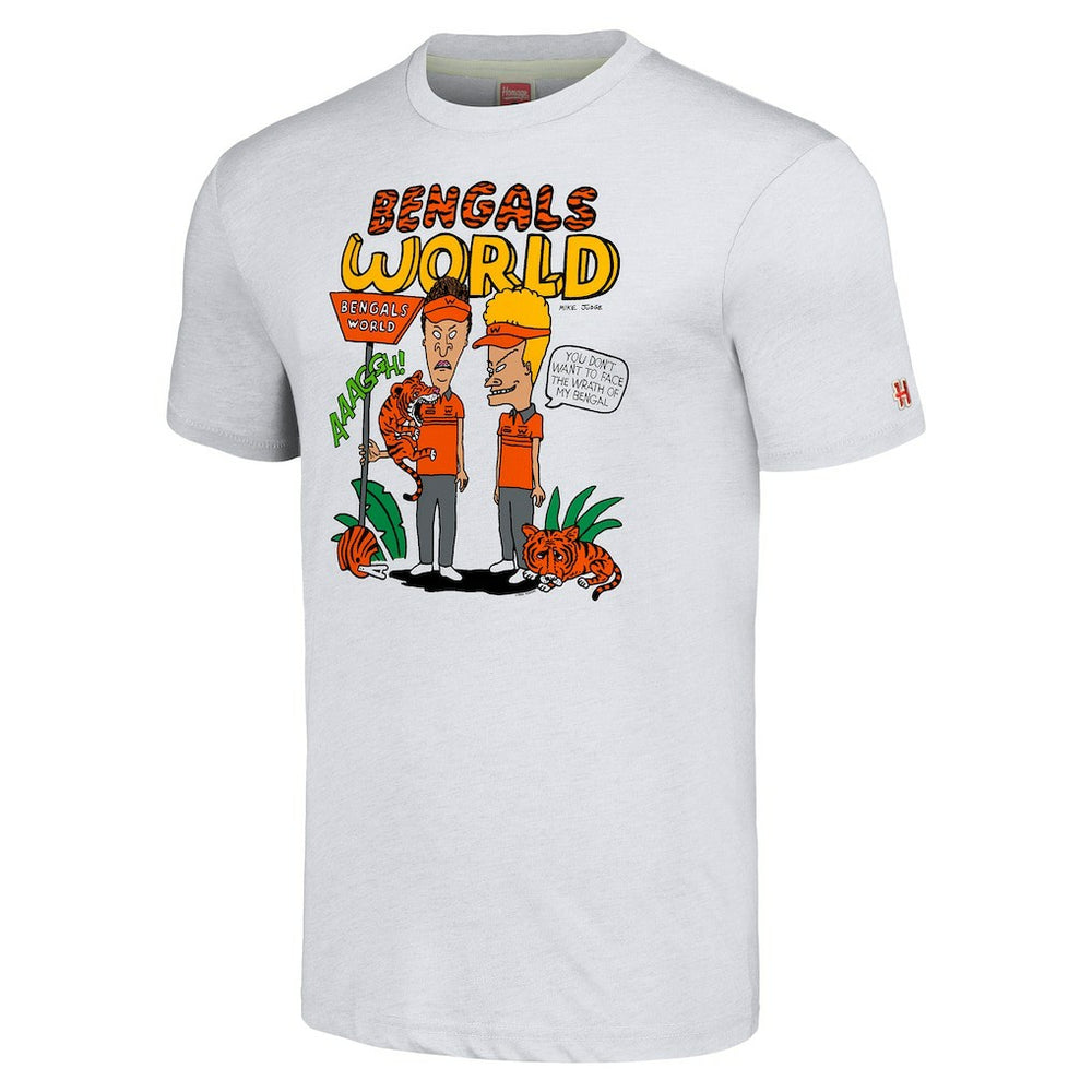Cincinnati Bengals NFL x Homage x Beavis and Butt-Head Unisex Tri-Blend T-Shirt – Ash - NFL