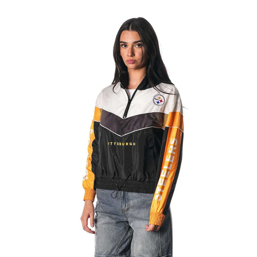 Pittsburgh Steelers The Wild Collective Women's 1/4 Zip Track Jacket Black - NFL