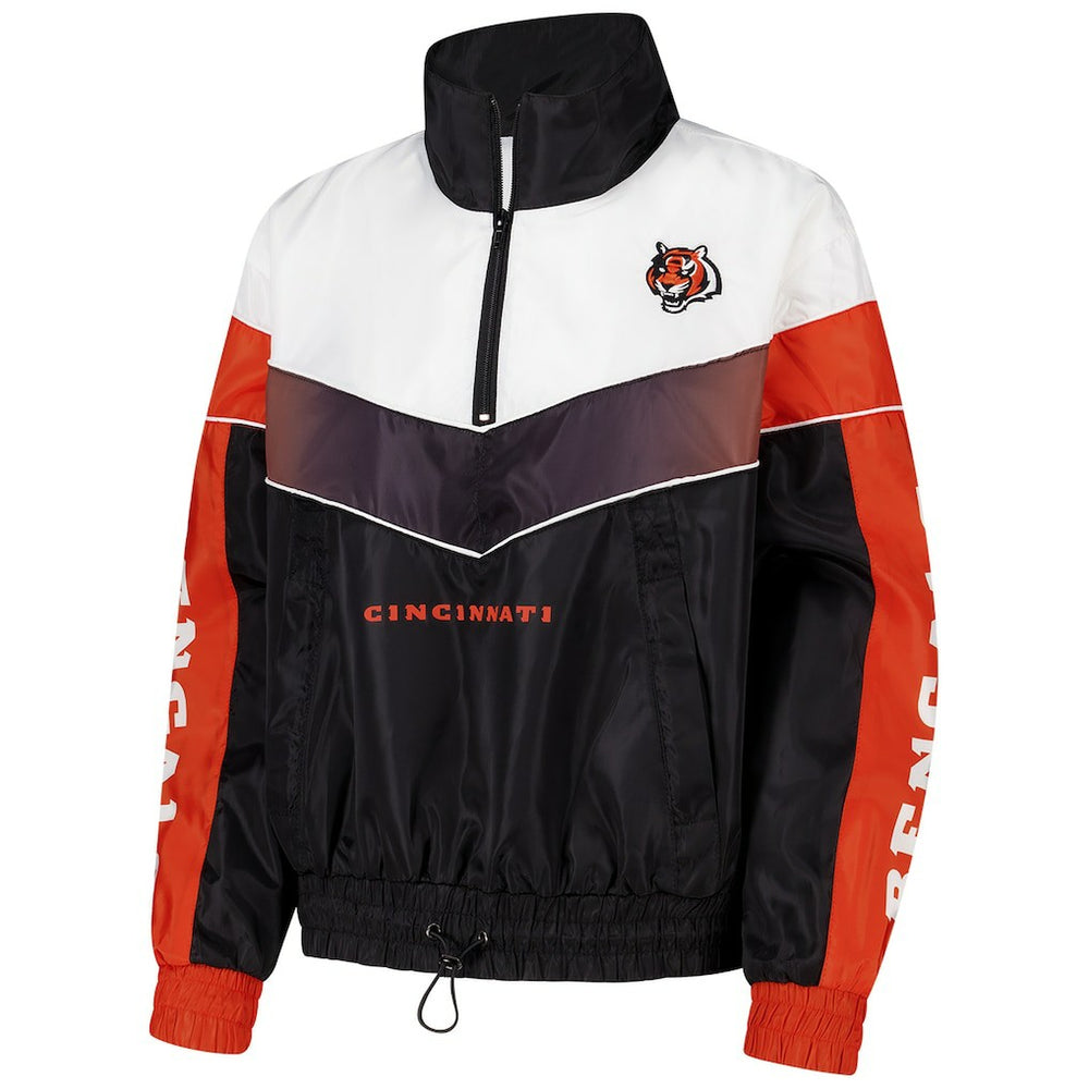 Cincinnati Bengals The Wild Collective Women's 1/4 Zip Track Jacket Black - NFL