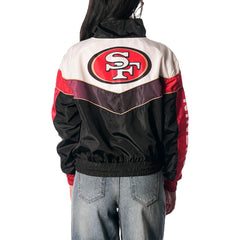 San Francisco 49ers The Wild Collective Women's 1/4 Zip Track Jacket Black - NFL
