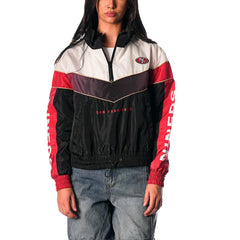 San Francisco 49ers The Wild Collective Women's 1/4 Zip Track Jacket Black - NFL