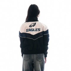 Philadelphia Eagles The Wild Collective Women's 1/4 Zip Track Jacket Black - NFL