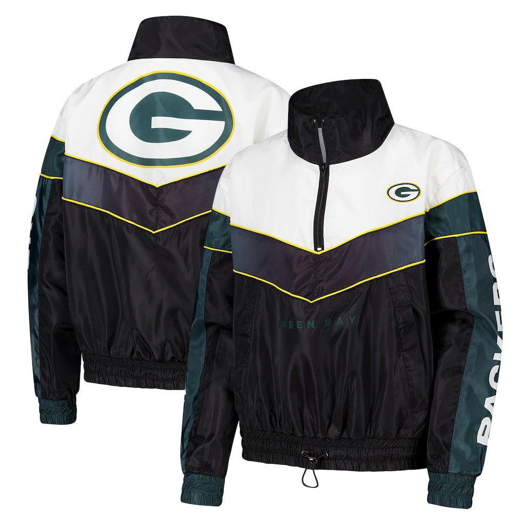 Green Bay Packers The Wild Collective Women's 1/4 Zip Track Jacket Green - NFL