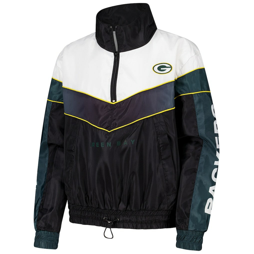 Green Bay Packers The Wild Collective Women's 1/4 Zip Track Jacket Green - NFL