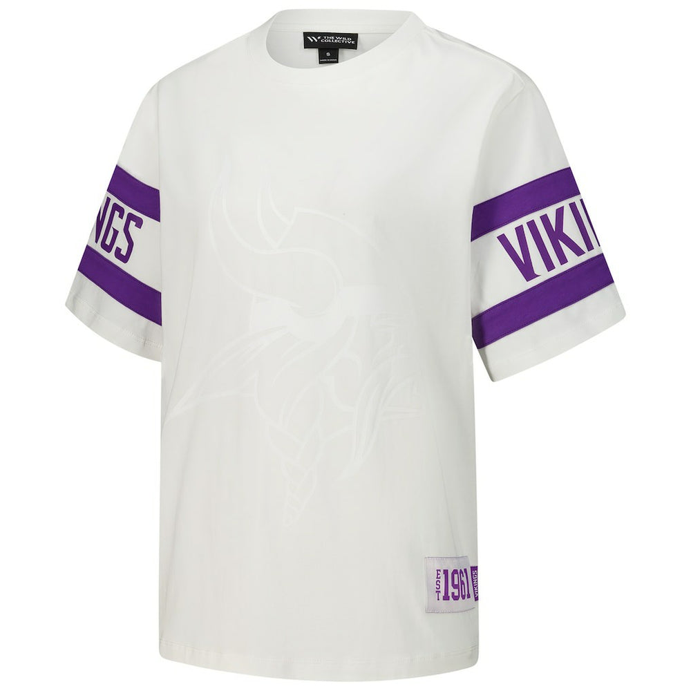 Minnesota Vikings The Wild Collective Women's Drop Shoulder T-Shirt White - NFL