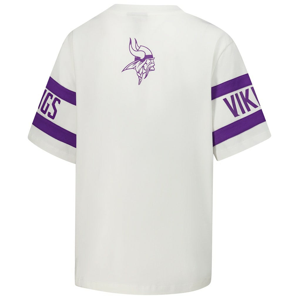Minnesota Vikings The Wild Collective Women's Drop Shoulder T-Shirt White - NFL