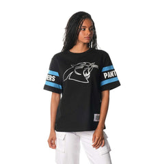 Carolina Panthers The Wild Collective Women's Drop Shoulder T-Shirt Black - NFL