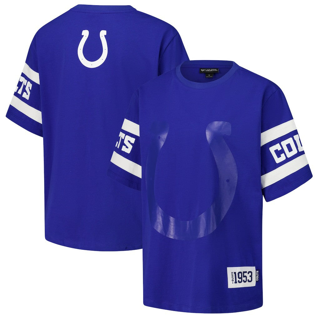 Indianapolis Colts The Wild Collective Women's Drop Shoulder T-Shirt Royal - NFL