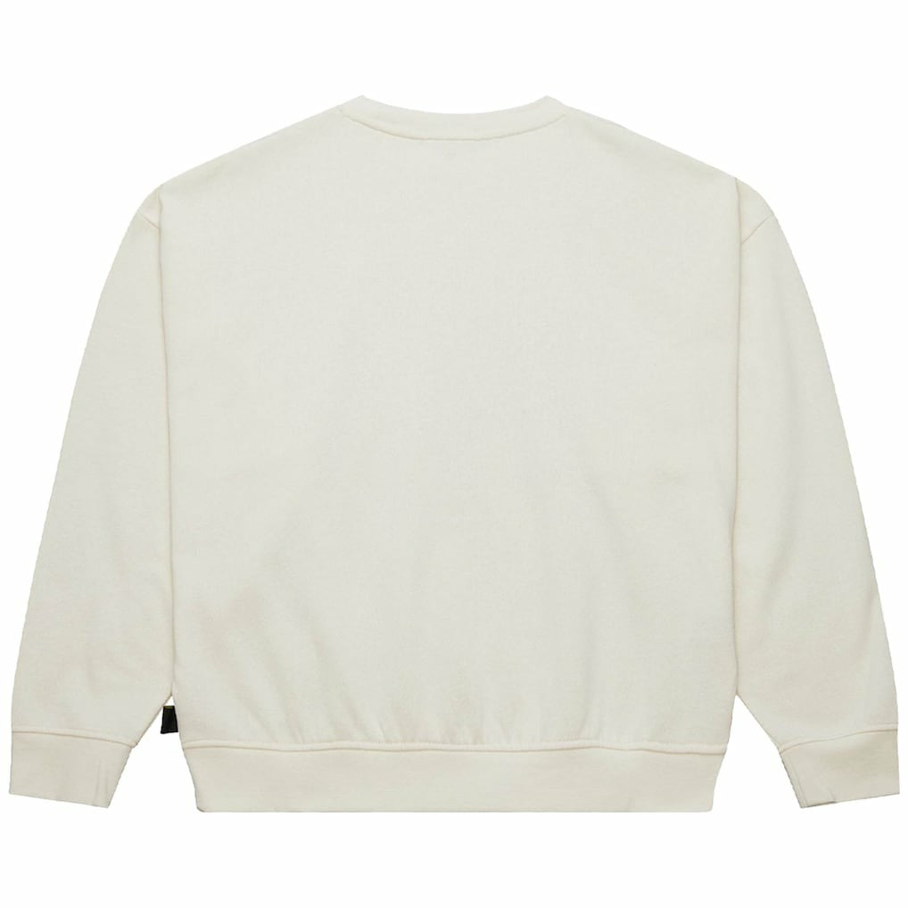New York Jets Women's Throwback Logo 3.0 Pullover Sweatshirt Cream - Mitchell & Ness