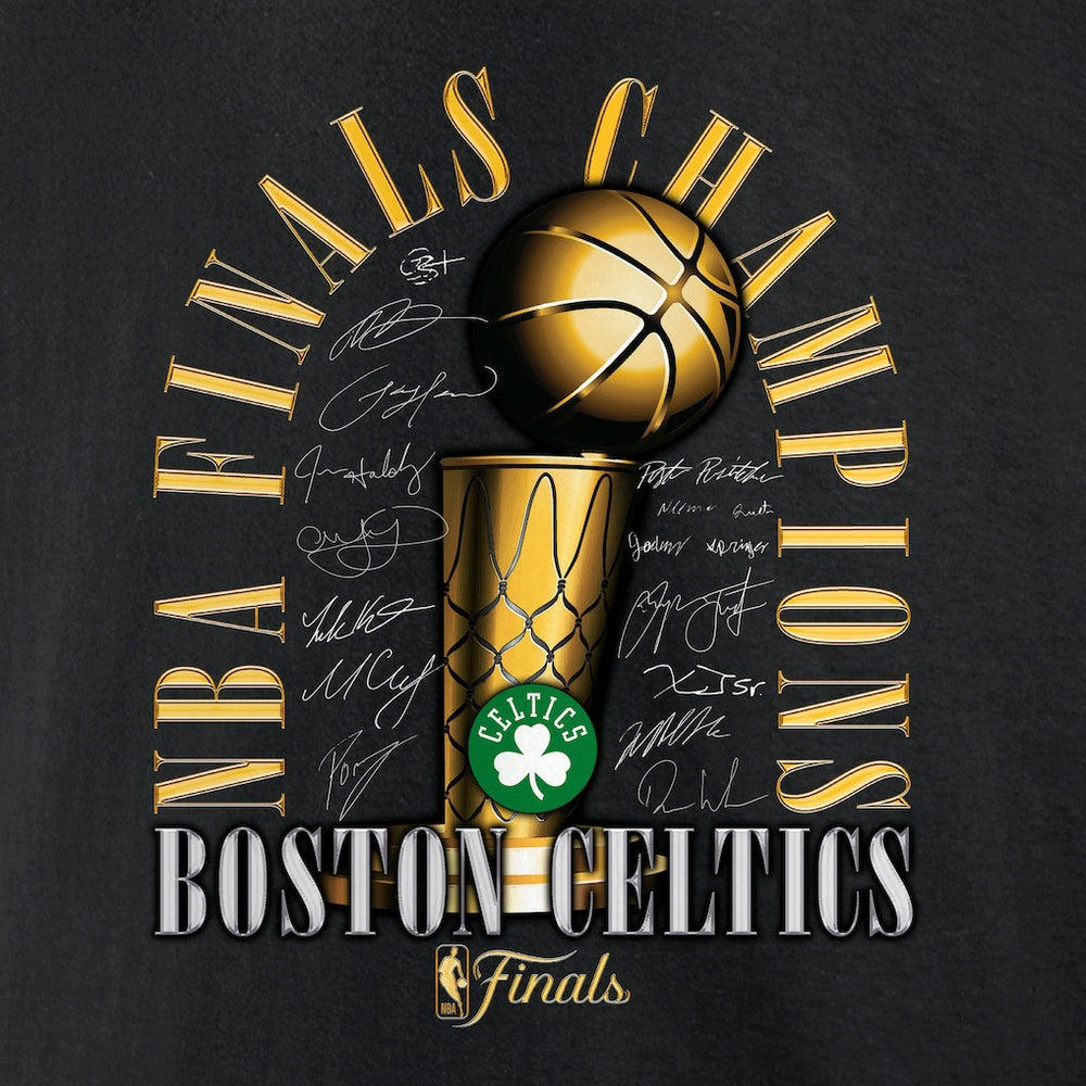Fanatics - Boston Celtics 2024 NBA Finals Champions Big & Tall Fade Away Jumper Roster Signature T-Shirt - Black