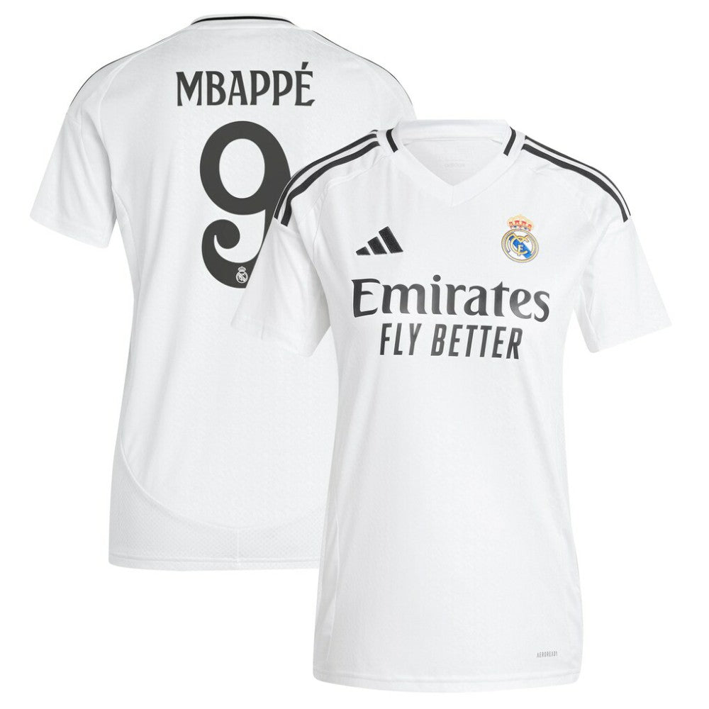 Adidas Kylian Mbappé Real Madrid Women's 2024/25 Home Replica Player Jerseys - White