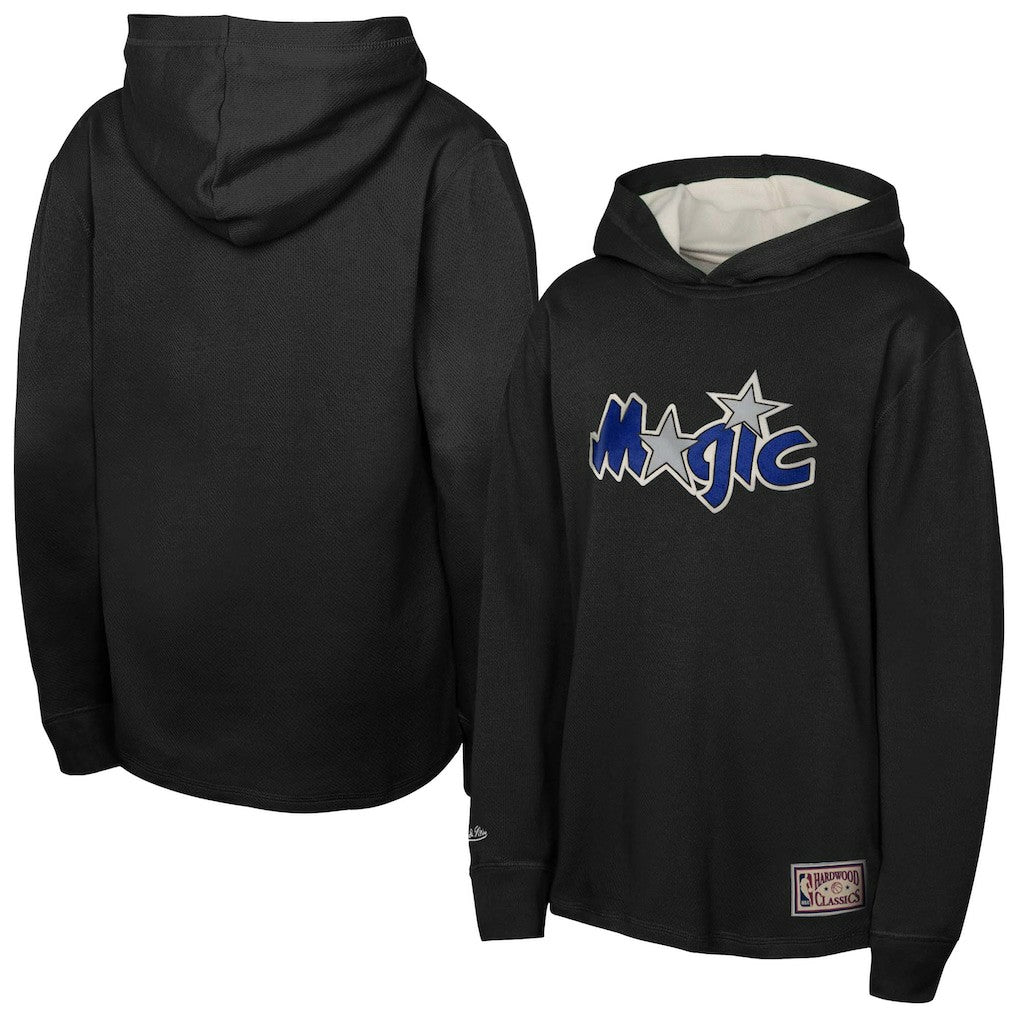 Mitchell & Ness - Orlando Magic Youth Hardwood Classics Lightweight Thermal Long Sleeve Hoodie T-Shirt - Black