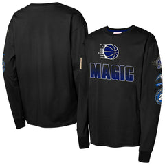 Mitchell & Ness - Orlando Magic Youth Hardwood Classics All Over Long Sleeve T-Shirt - Black