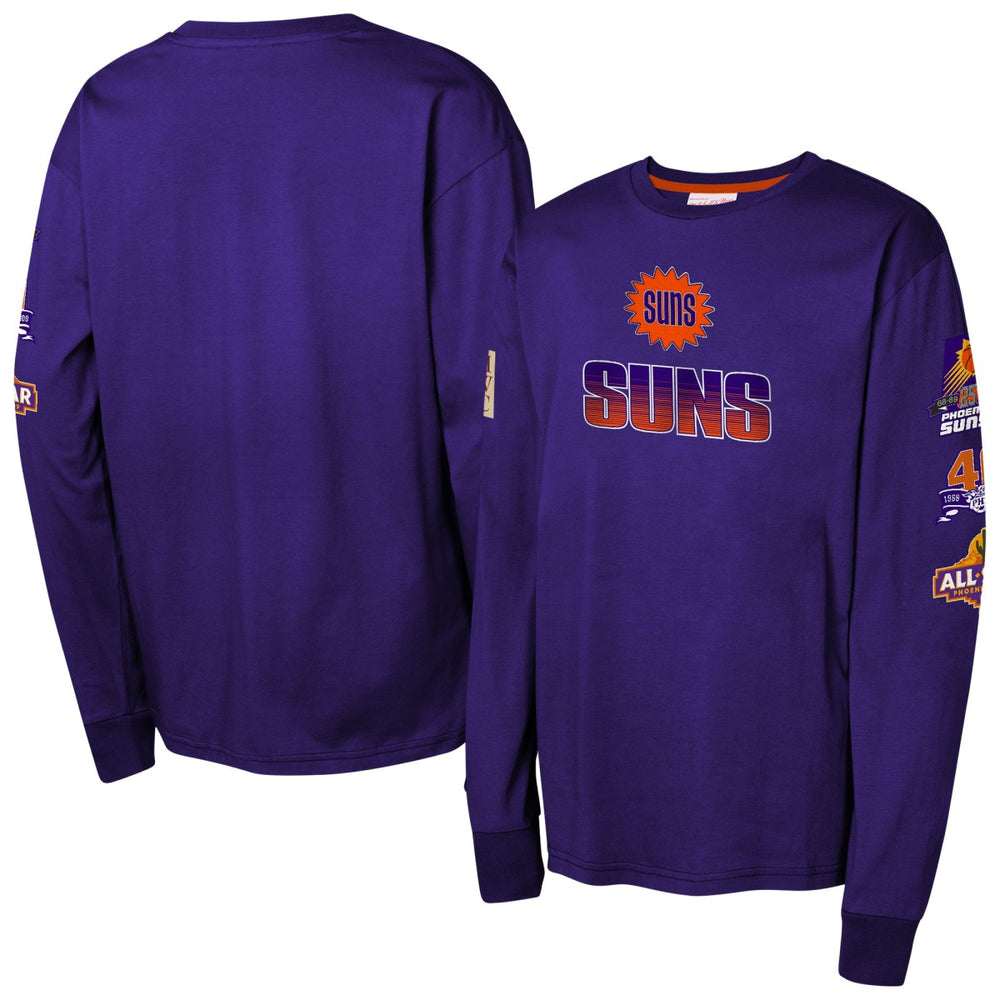 Mitchell & Ness - Phoenix Suns Youth Hardwood Classics All Over Long Sleeve T-Shirt - Purple