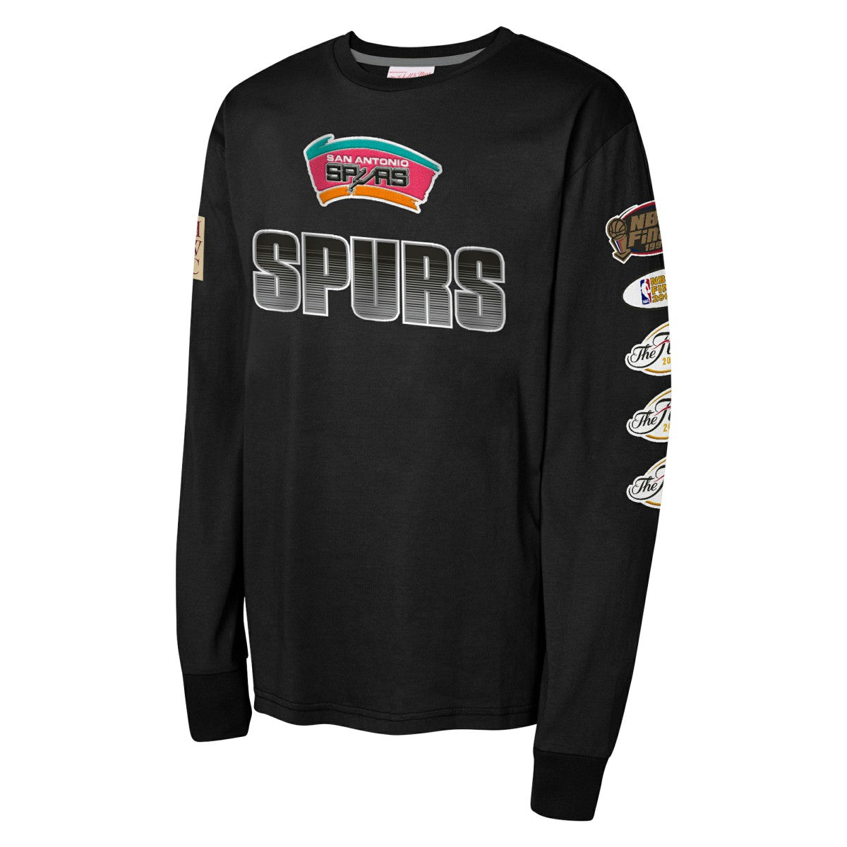 Mitchell & Ness - San Antonio Spurs Youth Hardwood Classics All Over Long Sleeve T-Shirt - Black
