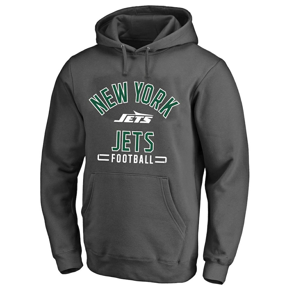 New York Jets Big & Tall Pullover Hoodie Heather Charcoal - Fanatics