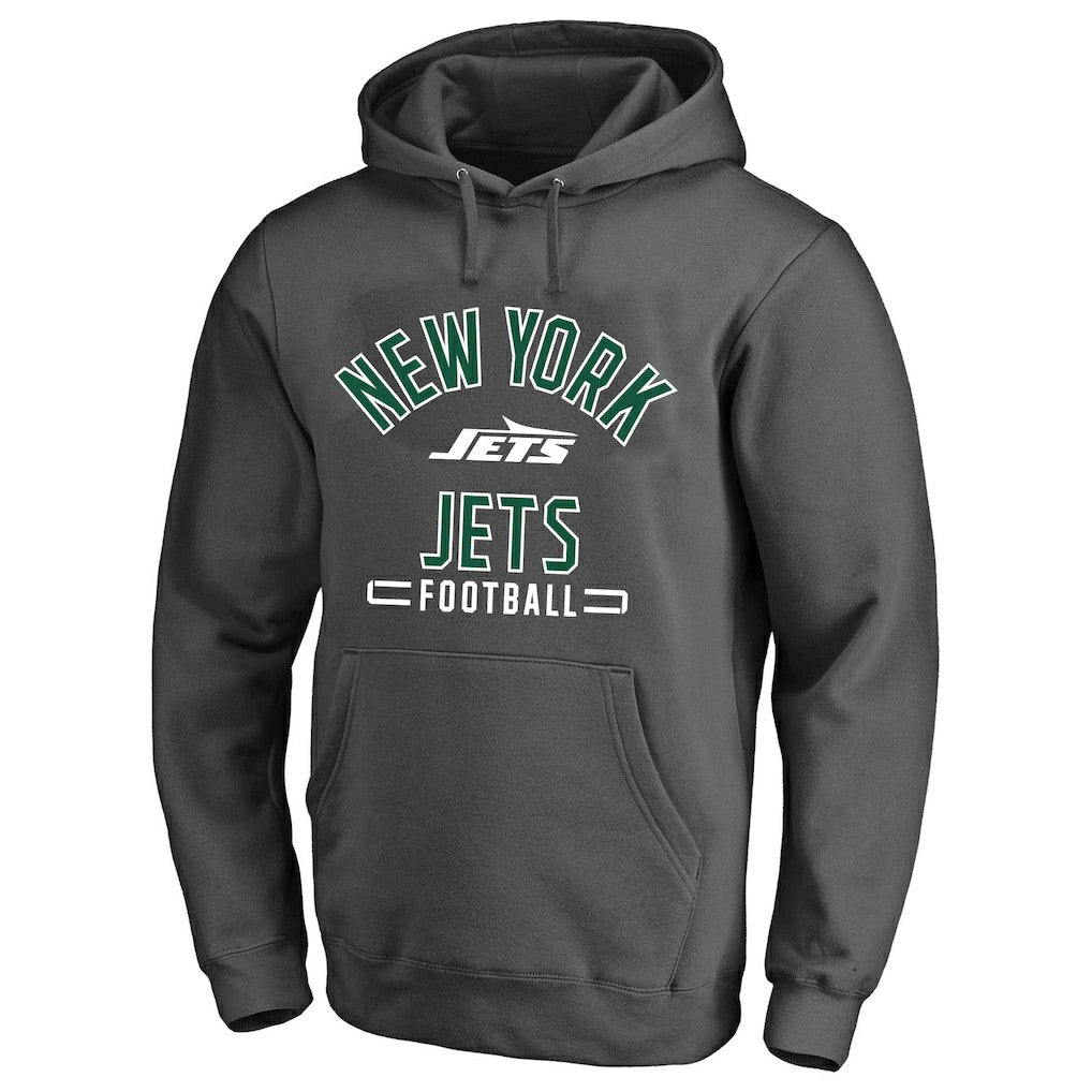 New York Jets Big & Tall Pullover Hoodie Heather Charcoal - Fanatics