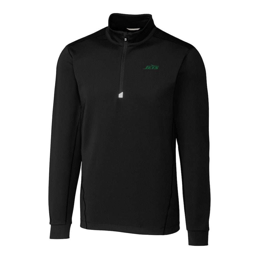 New York Jets Cutter & Buck Primary Logo Traverse Stretch Quarter-Zip Top Black - NFL