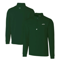 New York Jets Cutter & Buck Primary Logo Traverse Stretch Quarter-Zip Top Hunter Green - NFL