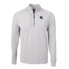 New York Jets Cutter & Buck Helmet Adapt Eco Knit Quarter-Zip Top Heather Gray - NFL