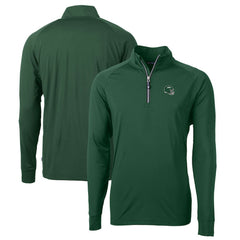 New York Jets Cutter & Buck Helmet Adapt Eco Knit Stretch Recycled Quarter-Zip Top Hunter Green - NFL