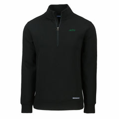 New York Jets Cutter & Buck Primary Logo Roam Eco Recycled Quarter-Zip Pullover Top Black - NFL