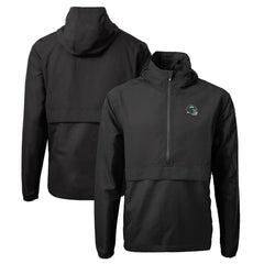 New York Jets Cutter & Buck Helmet Charter Eco Recycled Half-Zip Anorak Jacket Black - NFL