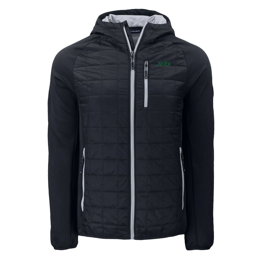 New York Jets Cutter & Buck Primary Logo Rainier PrimaLoft Eco Full-Zip Hybrid Jacket Black - NFL