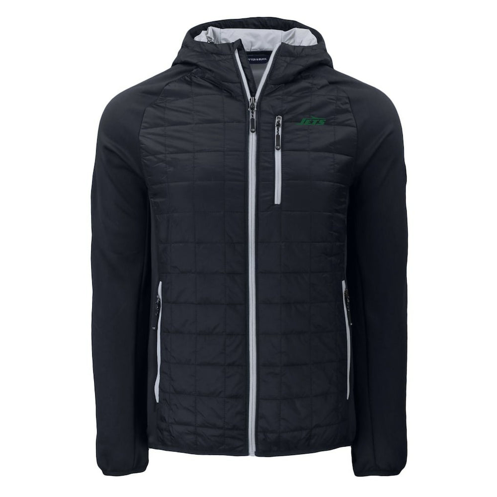 New York Jets Cutter & Buck Primary Logo Rainier PrimaLoft Eco Full-Zip Hybrid Jacket Black - NFL