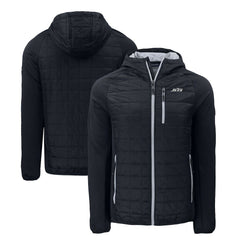 New York Jets Cutter & Buck Monochromatic Logo Rainier PrimaLoft Eco Full-Zip Hybrid Jacket Black - NFL