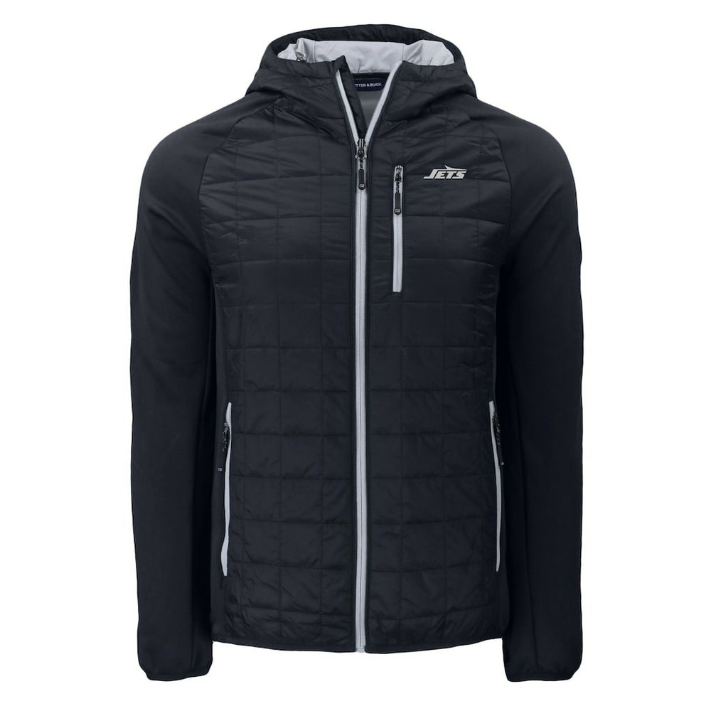 New York Jets Cutter & Buck Monochromatic Logo Rainier PrimaLoft Eco Full-Zip Hybrid Jacket Black - NFL