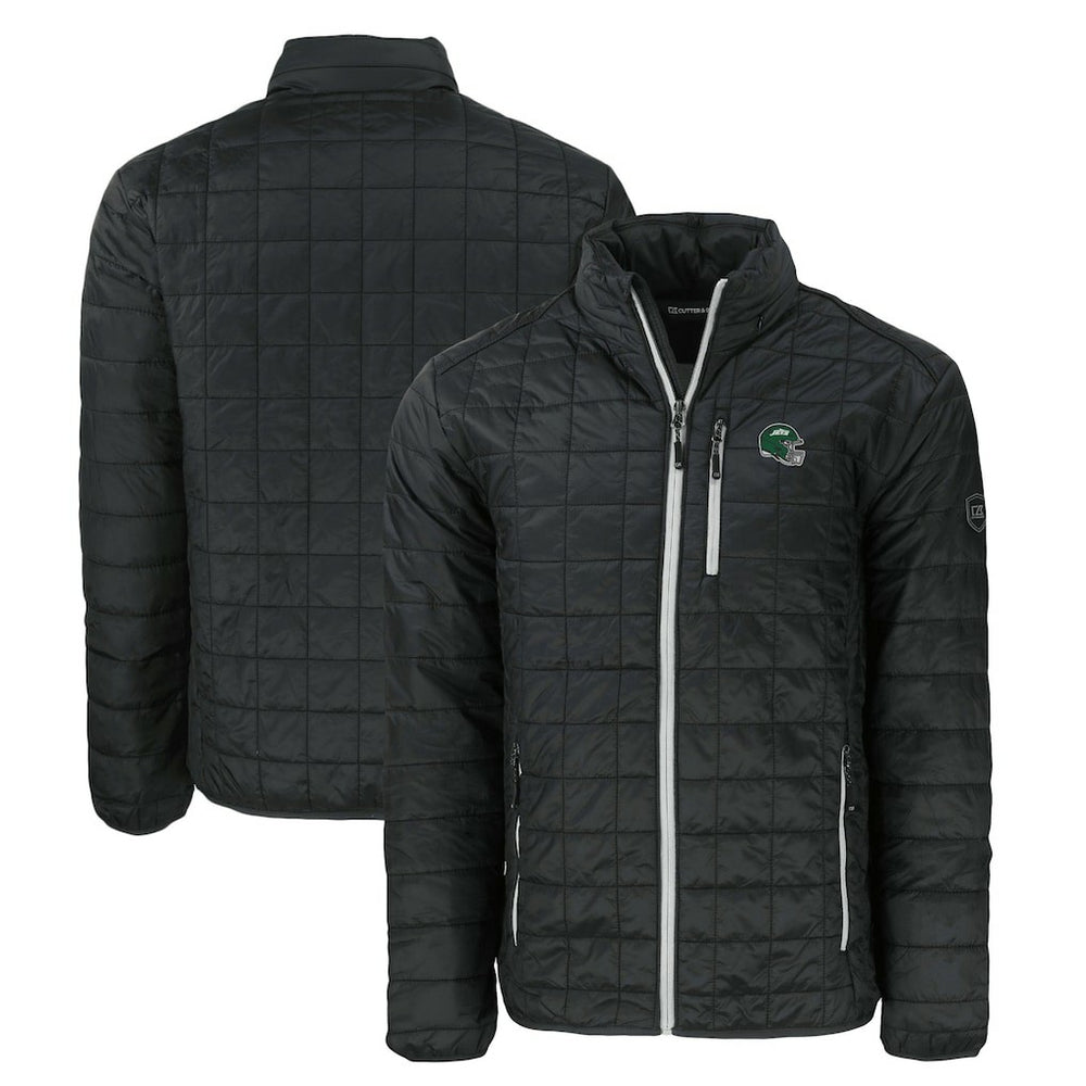 New York Jets Cutter & Buck Big & Tall Helmet Rainier PrimaLoft Eco Insulated Full-Zip Puffer Jacket Black - NFL