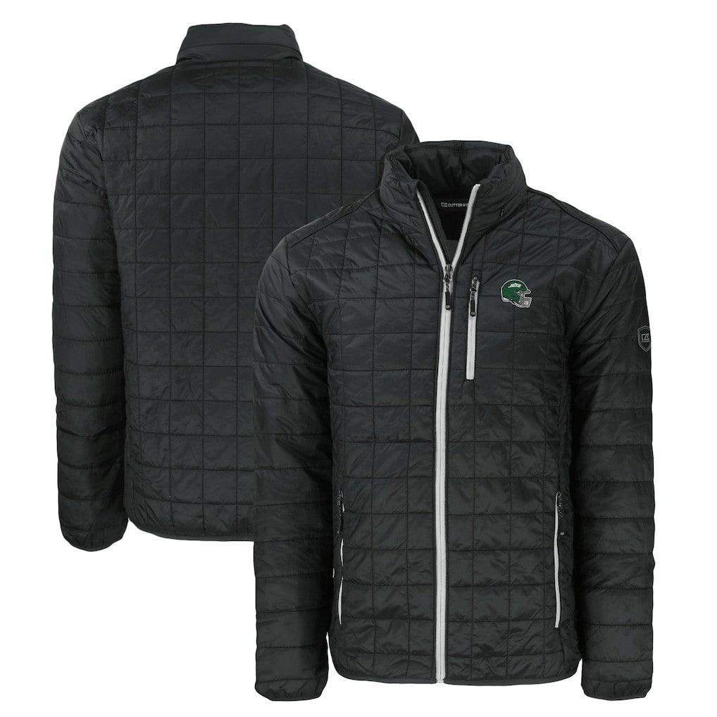 New York Jets Cutter & Buck Big & Tall Helmet Rainier PrimaLoft Eco Insulated Full-Zip Puffer Jacket Black - NFL