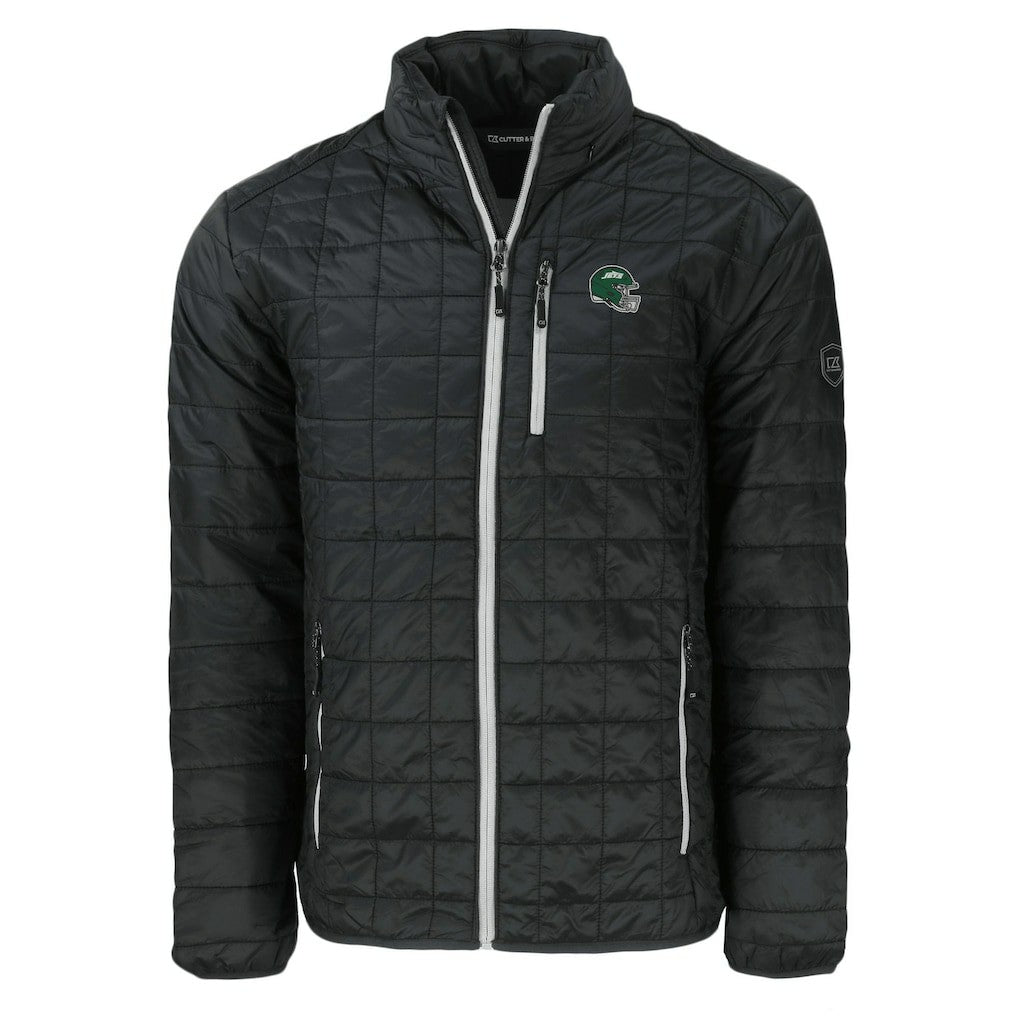 New York Jets Cutter & Buck Big & Tall Helmet Rainier PrimaLoft Eco Insulated Full-Zip Puffer Jacket Black - NFL