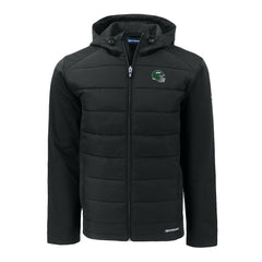 New York Jets Cutter & Buck Big & Tall Helmet Evoke Hybrid Eco Softshell Recycled Full-Zip Hoodie Jacket Black - NFL